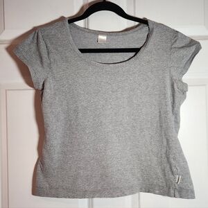 Pajama Jeans Brand Gray Short Sleeve Top Medium